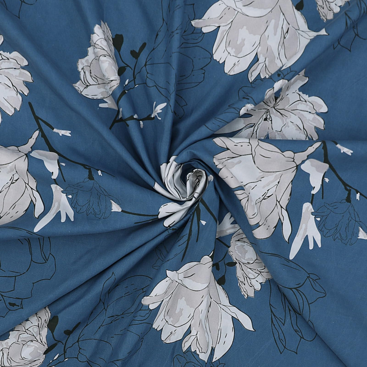 Living Premium Blue 4-Piece Microfiber Duvet Set