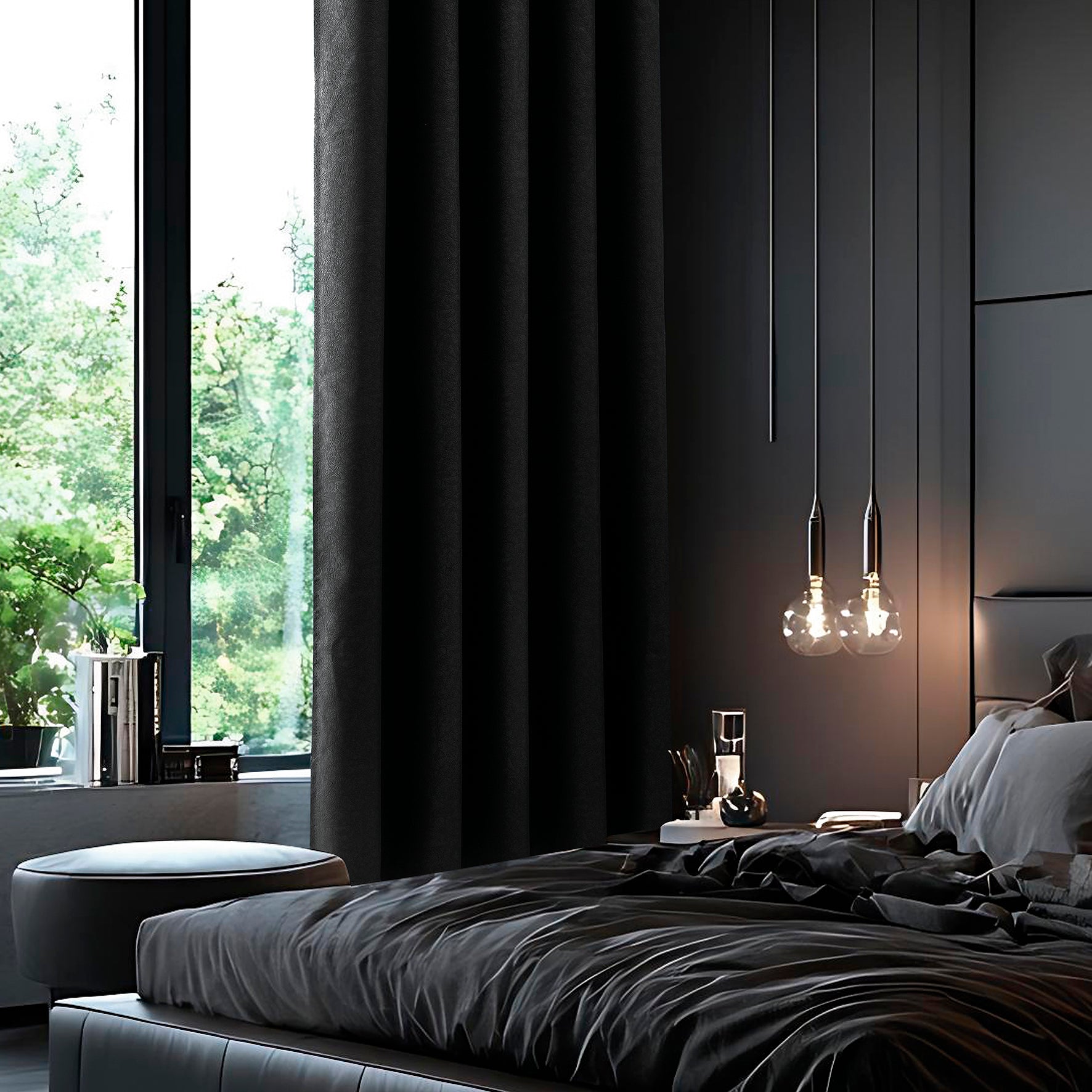 Embossed Luxury Textured Blackout Curtains