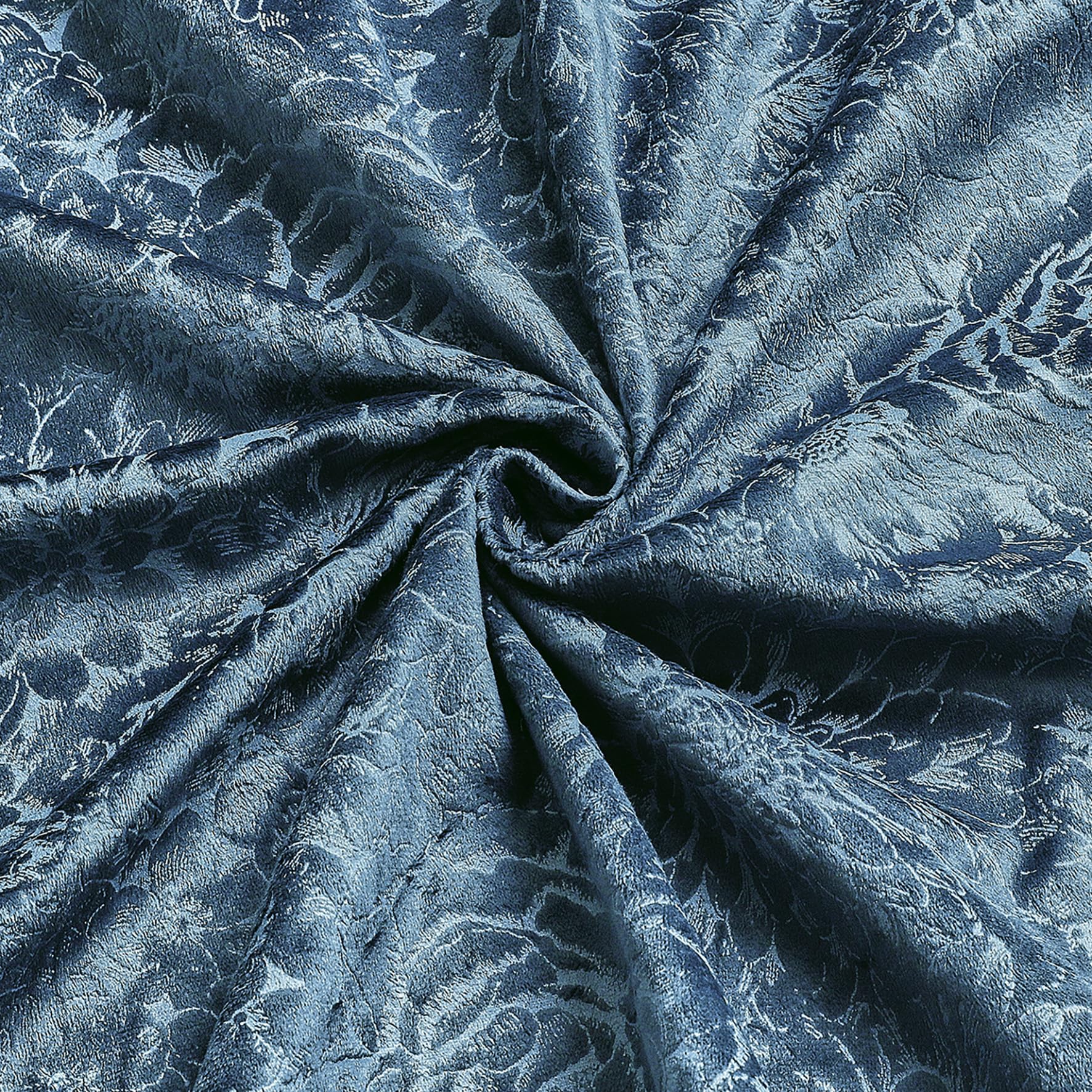 Luxury Floral Jacquard Velvet Curtains – Pair
