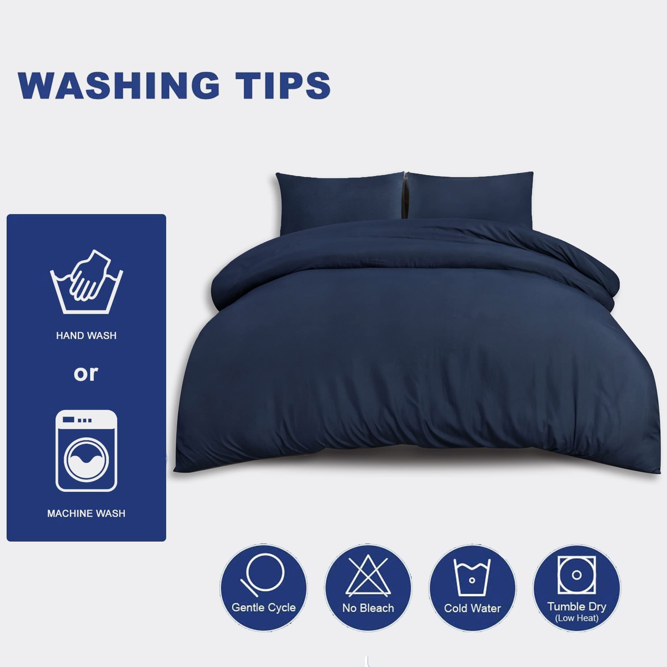 Living Premium Navy Microfibre Duvet Set