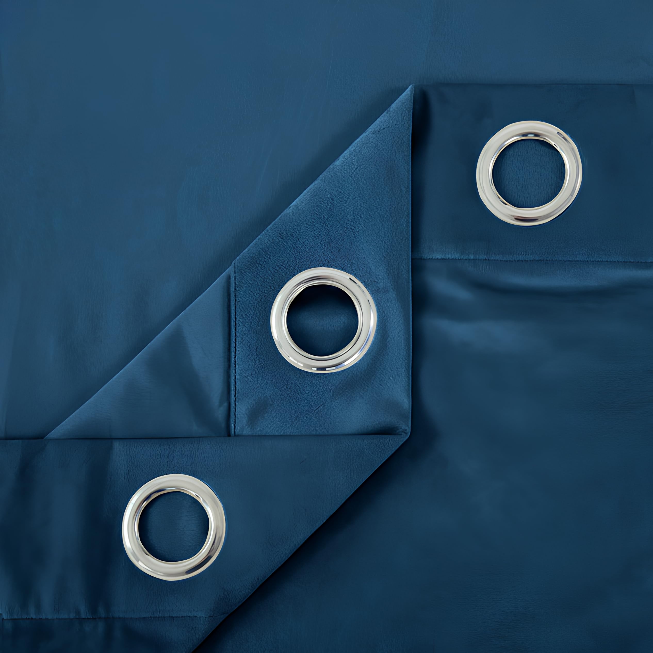 Opulent Dreams Crushed Velvet Curtains - Fully Lined & Room Darkening - Eyelet Ring Top for Bedroom & Living Room - Includes Two Tie Backs - Pair of Panels