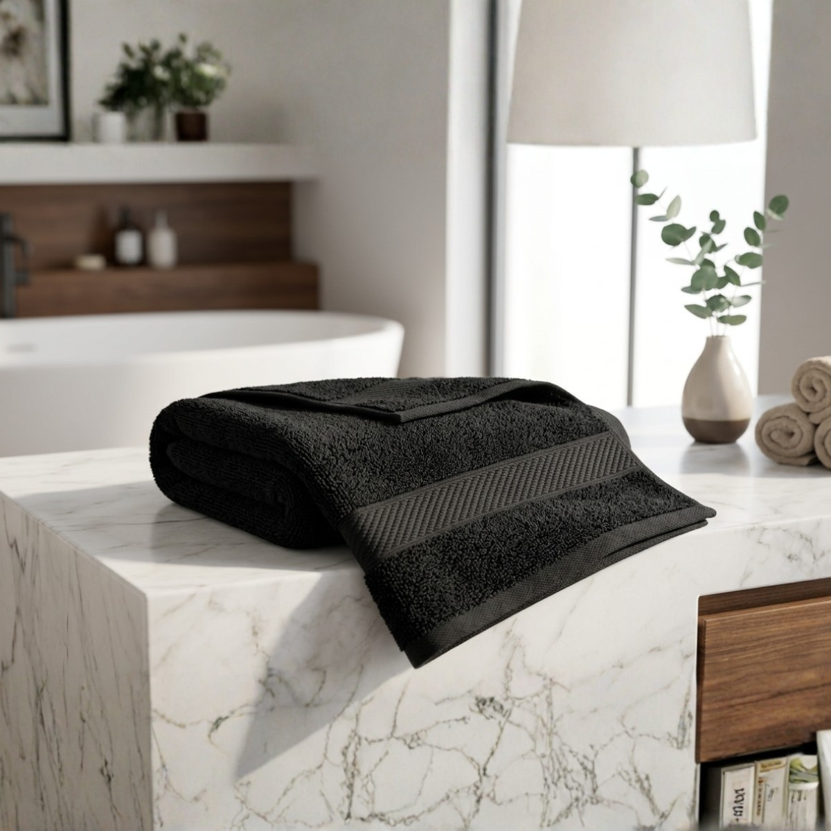 Luxury 100% Egyptian Cotton Towel Set – Charcoal, Super Soft & Quick-Dry