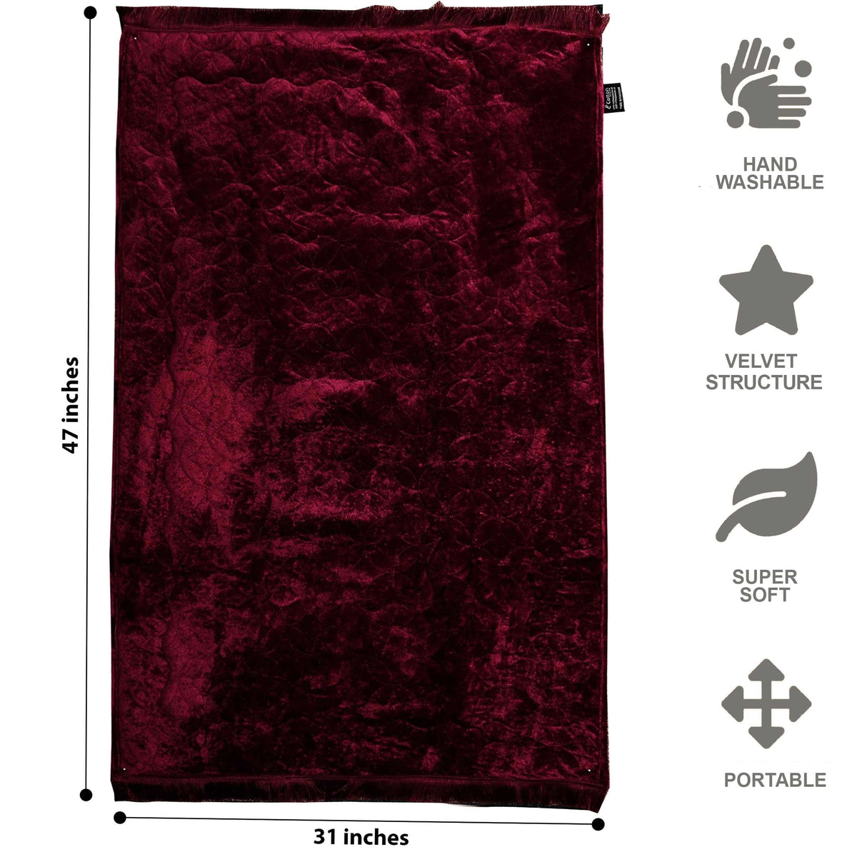 Luxury Crushed Velvet Prayer Rug
