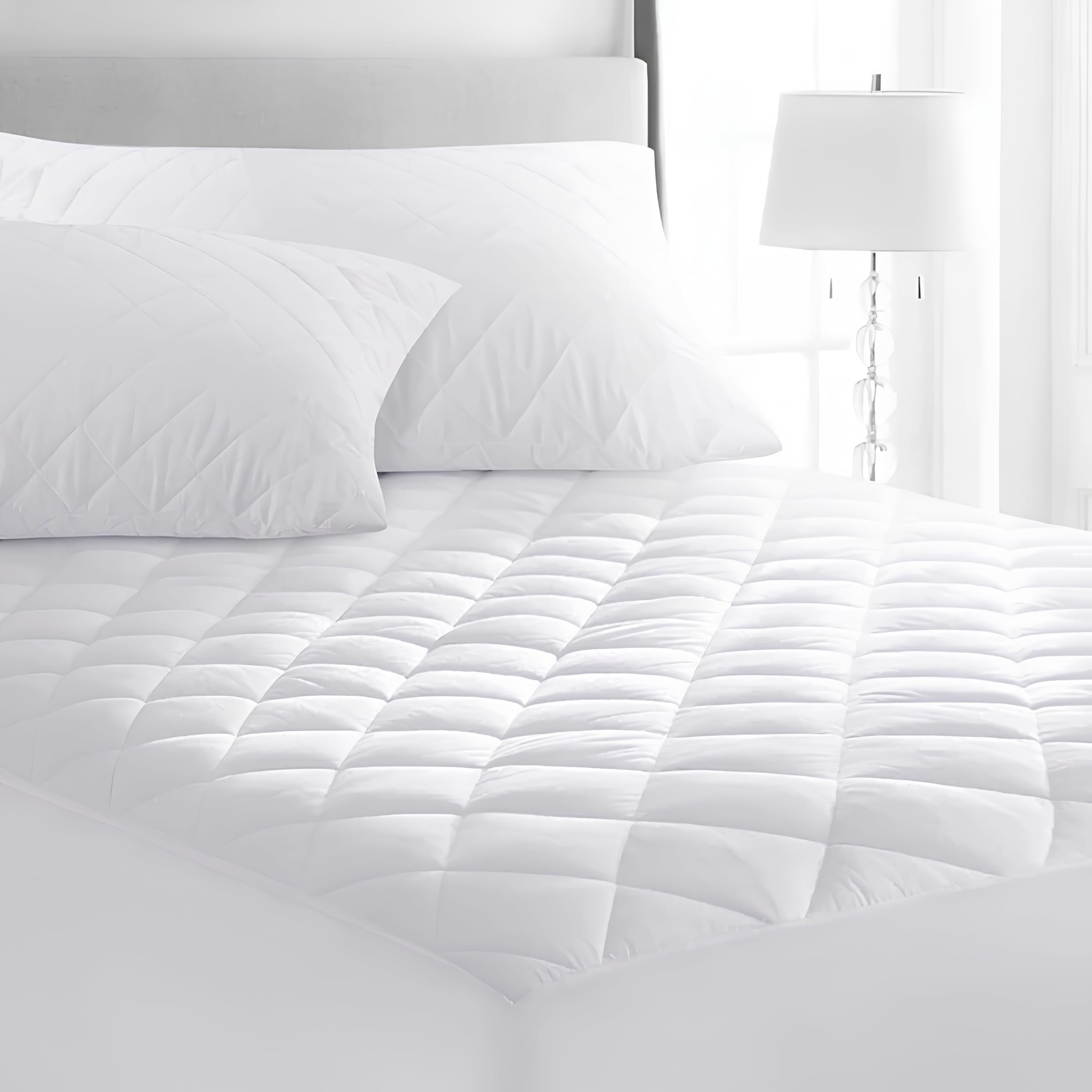 100% Waterproof Quilted Mattress Protector – Extra Deep (30cm) Fitted Skirt, Breathable, Hypoallergenic, Anti-Dust Mite, Super Absorbent, Washable with TPU Layer