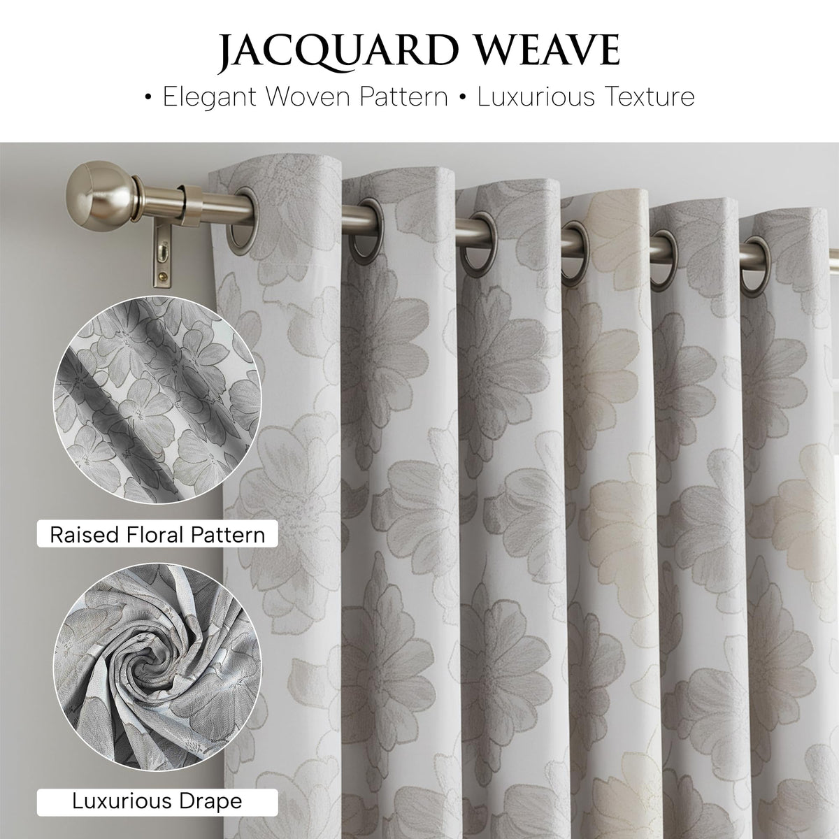 Luxury Jacquard Curtains – Fully Lined Pair