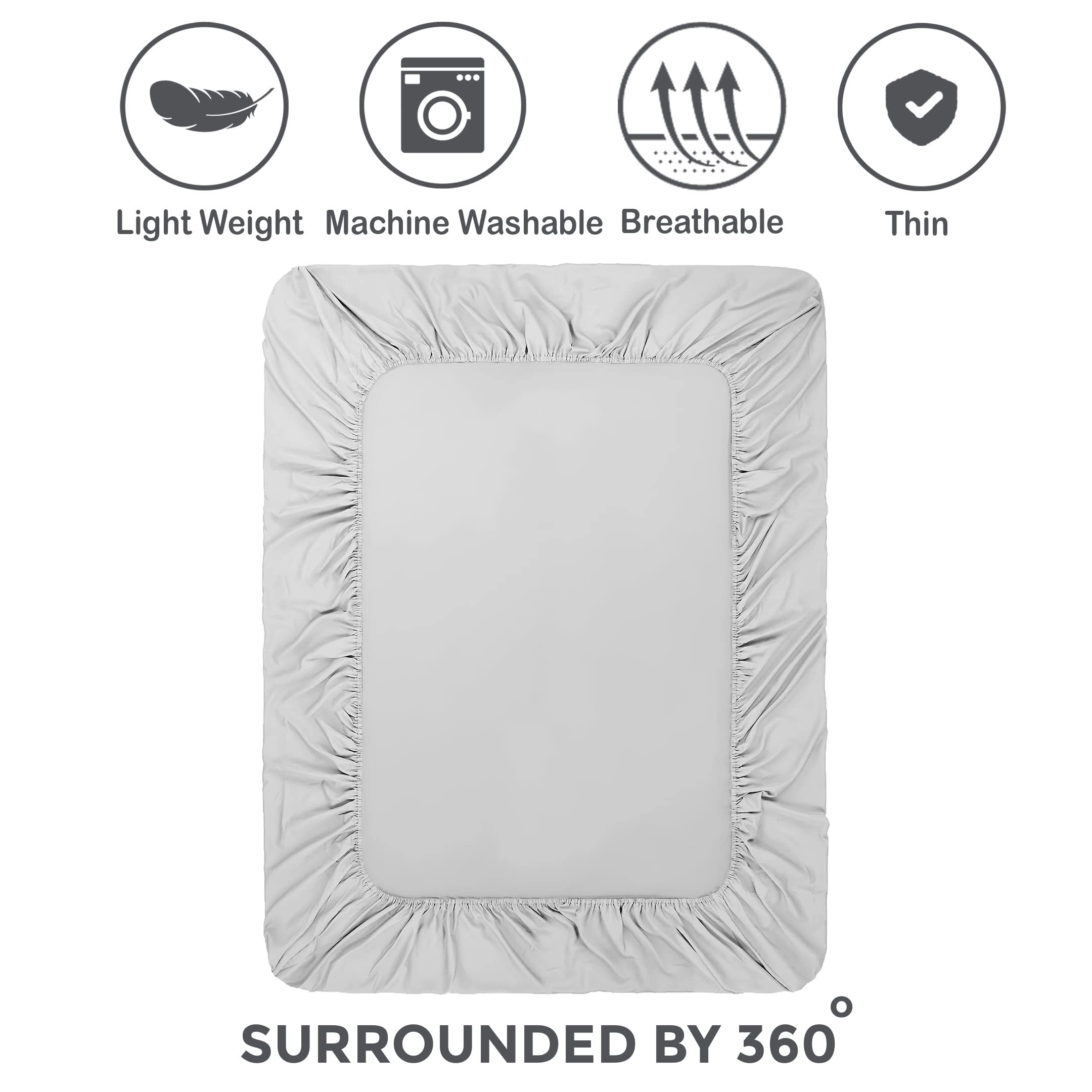 Premium 25cm Deep Microfiber Fitted Sheet