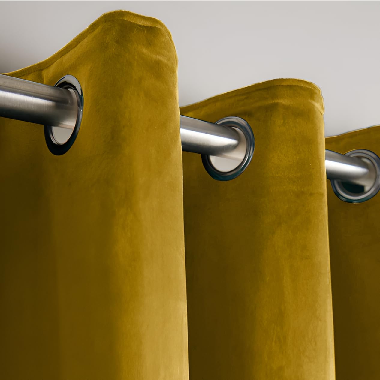 Opulent Dreams Crushed Velvet Curtains - Fully Lined & Room Darkening - Eyelet Ring Top for Bedroom & Living Room - Includes Two Tie Backs - Pair of Panels