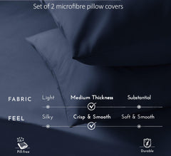Brushed Microfibre Pillowcases Beige – Set of 2