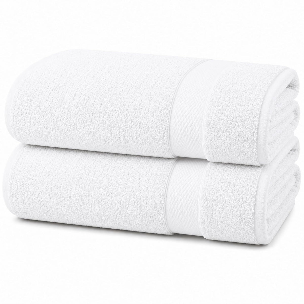 100% Egyptian Cotton Towel Set White  – Luxury Soft, Highly Absorbent & Quick Dry