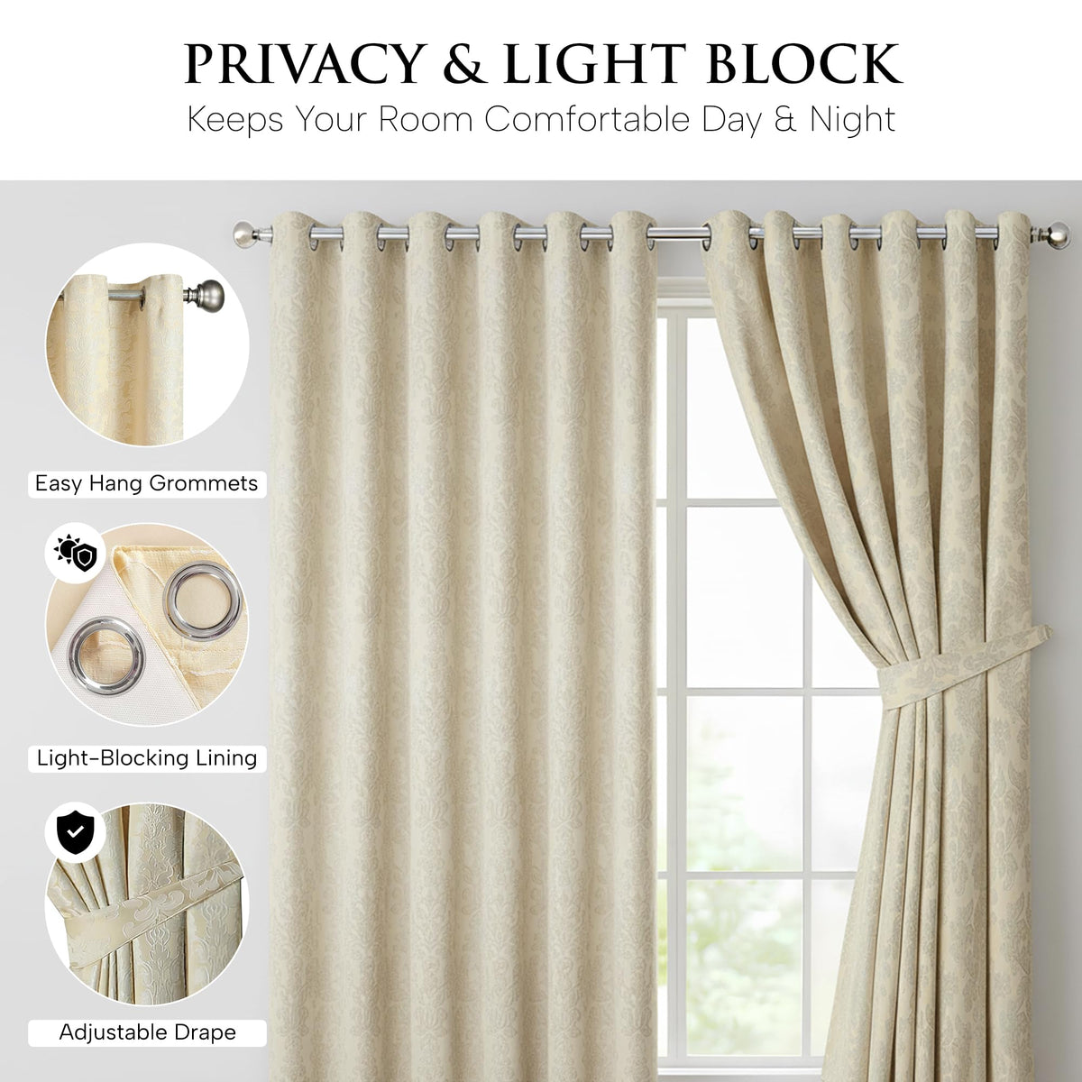 Luxury Jacquard Curtains – Fully Lined Pair