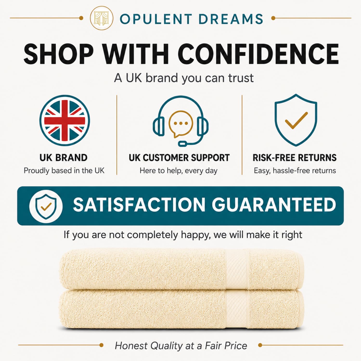 Luxury 100% Egyptian Cotton Towel Set – Beige, Super Soft & Quick-Dry