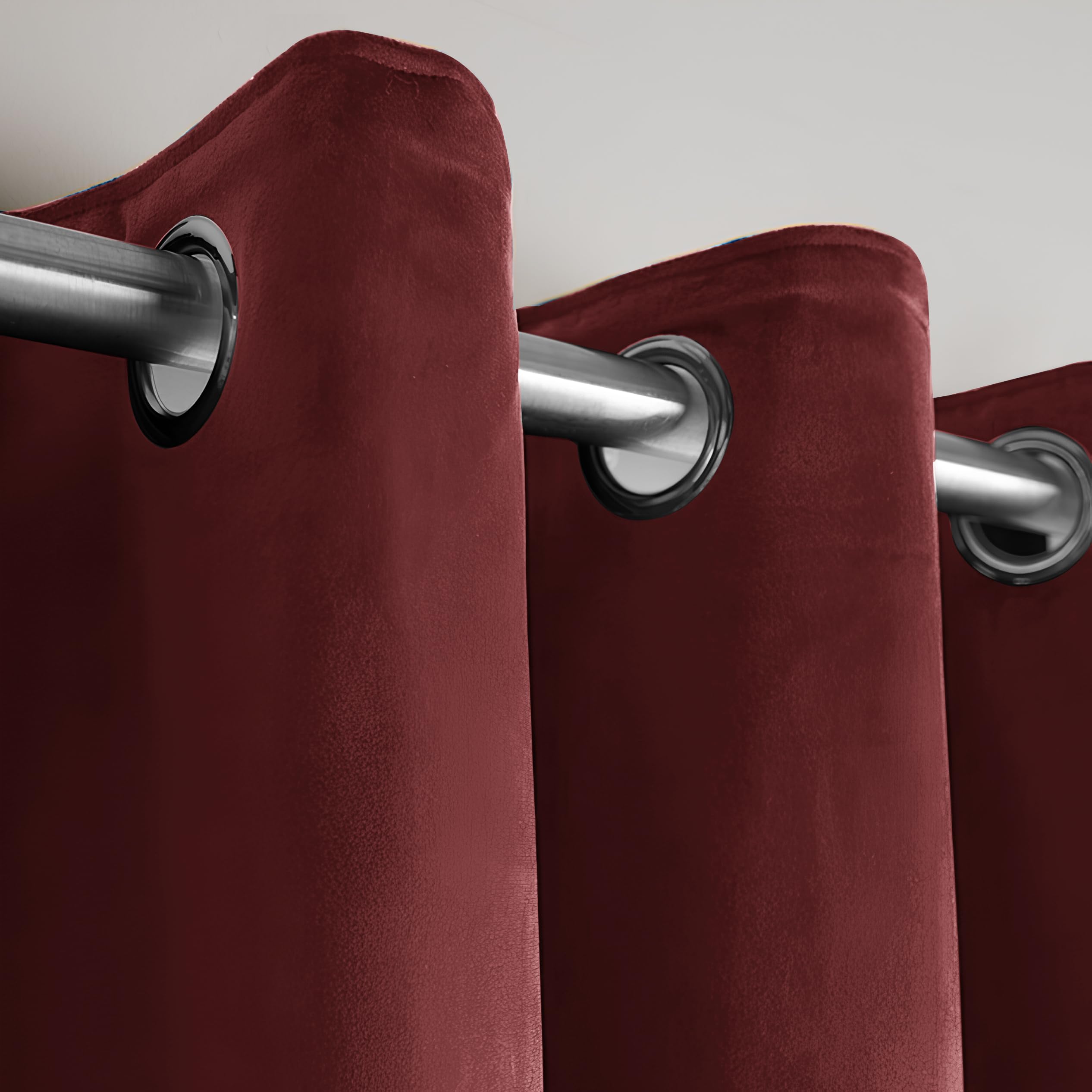 Opulent Dreams Crushed Velvet Curtains - Fully Lined & Room Darkening - Eyelet Ring Top for Bedroom & Living Room - Includes Two Tie Backs - Pair of Panels