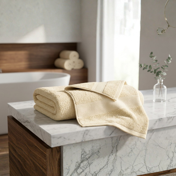 Luxury 100% Egyptian Cotton Towel Set – Cream, Super Soft & Quick-Dry