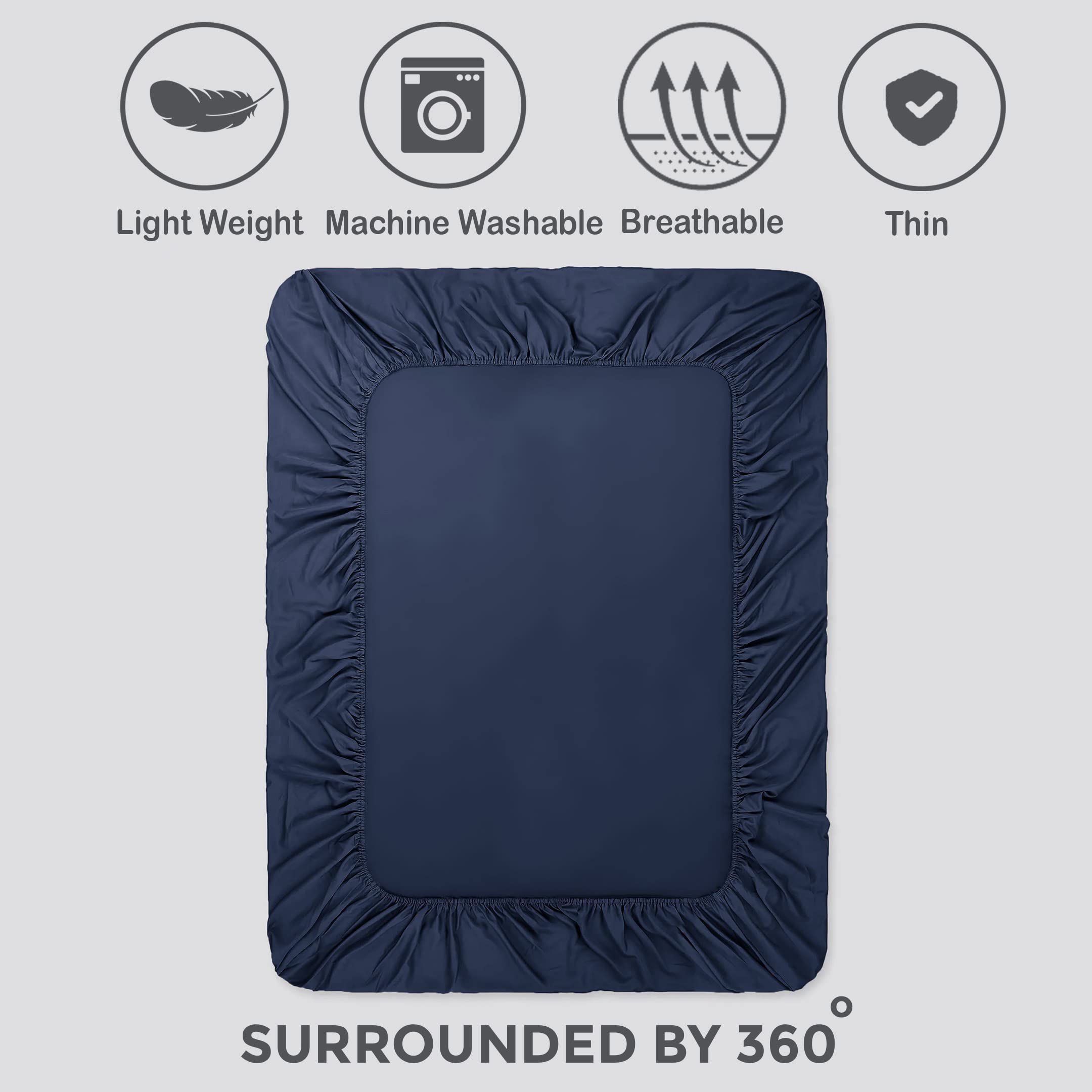 Premium 25cm Deep Microfiber Fitted Sheet