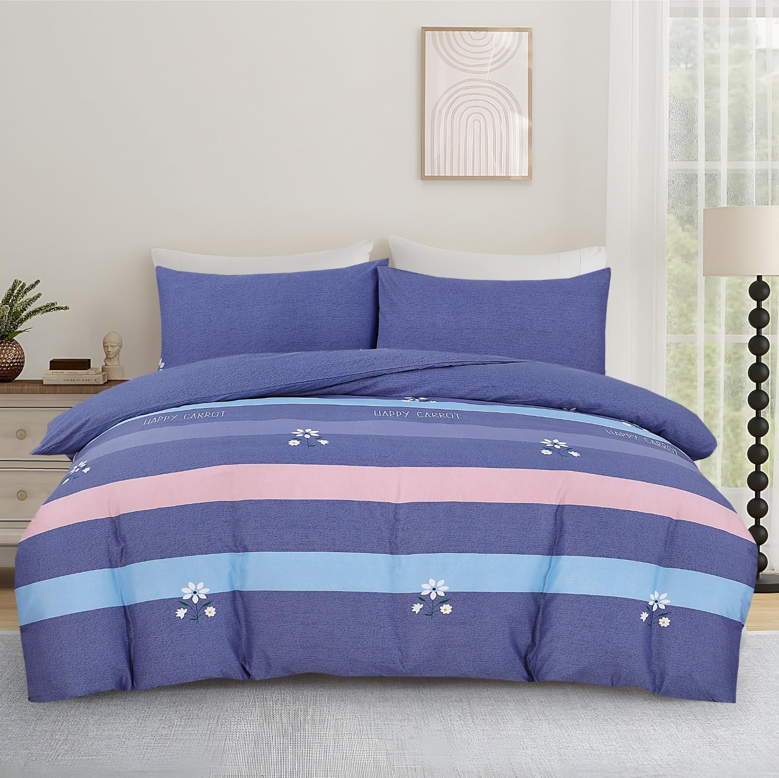 Opulent Living Duvet Cover Set With Fitted Sheet & Pillowcases,4 Piece Microfiber Soft Breathable Bedding Set, Machine Washable, Wrinkle Resistant, Single Double, King – Peace