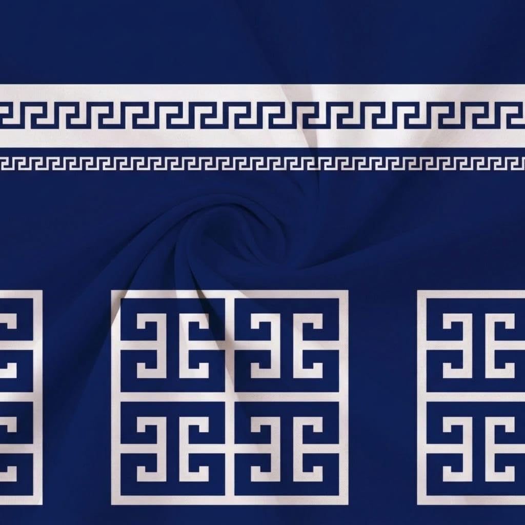 Opulent Living Luxury Greek Key Bedding Set – Geometric Duvet Cover, Fitted Sheet & Pillowcases, Soft Microfibre Bedding Collection