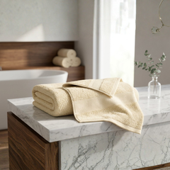 100% Egyptian Cotton Towel Set Cream  – Luxury Soft, Highly Absorbent & Quick Dry