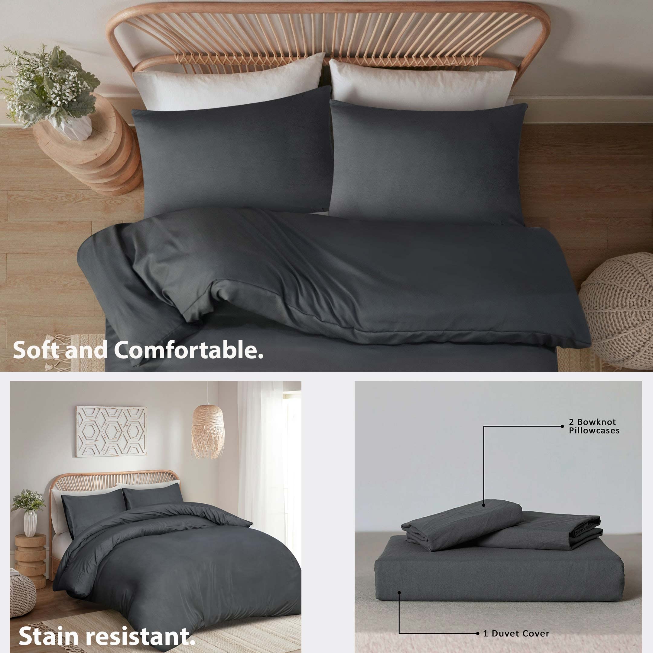 Living Premium Navy Microfibre Duvet Set