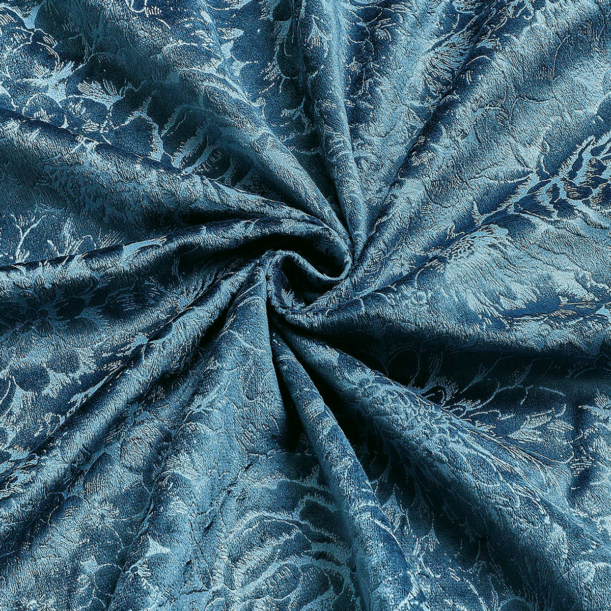 Luxury Floral Jacquard Velvet Curtains – Pair