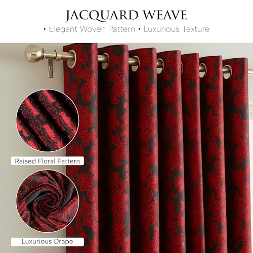 Jacquard Curtains – Fully Lined Ring Top with Tie Backs