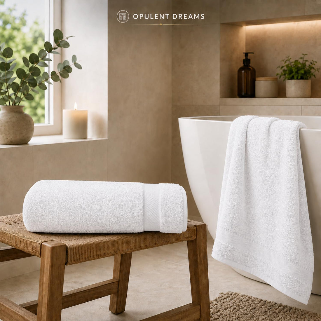 Living Luxury Egyptian Cotton Towel Set – White