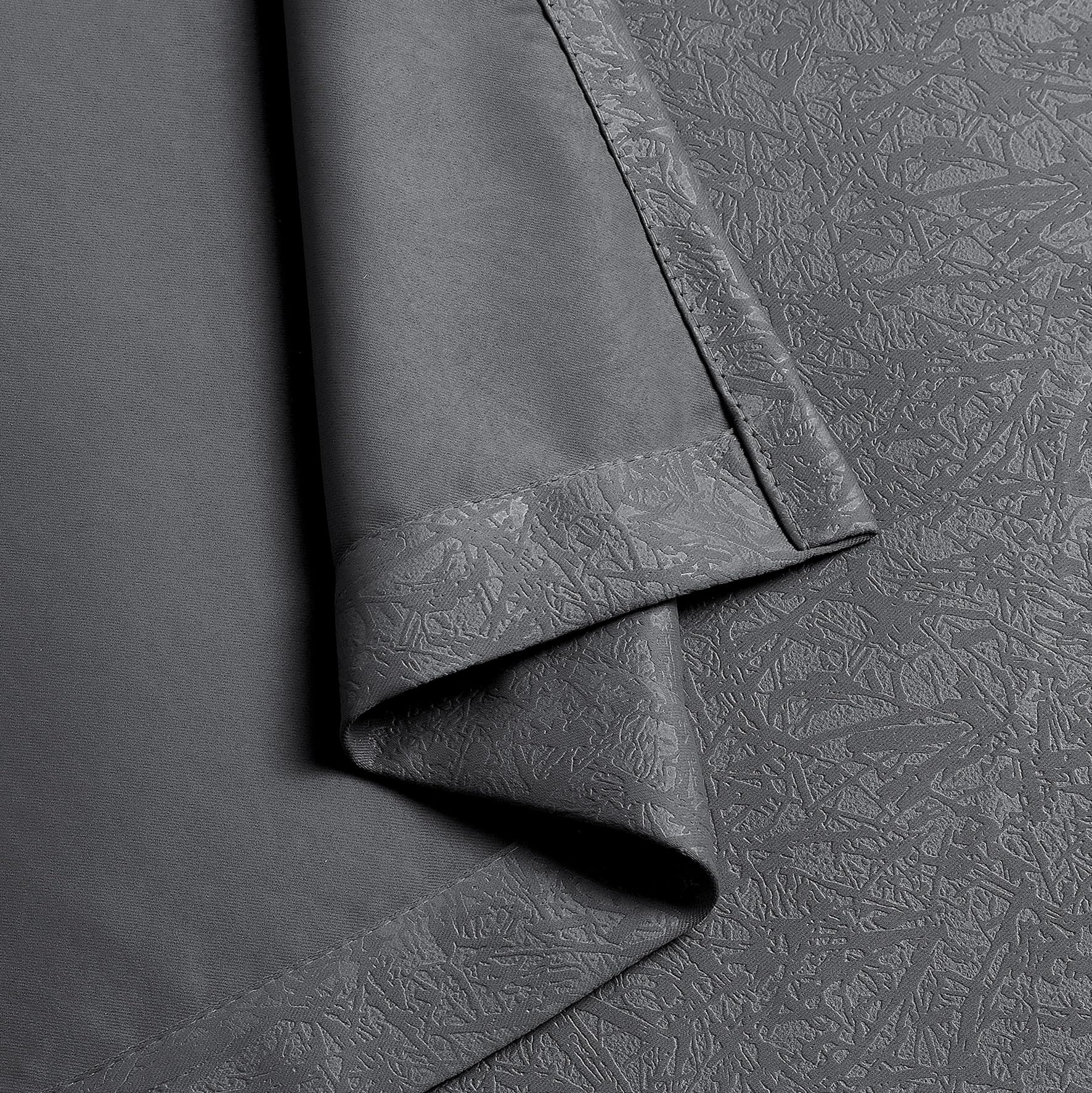 Blackout Curtains Embossed Leaf Jacquard