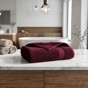 Luxury 100% Egyptian Cotton Towel Set – Maroon, Super Soft & Quick-Dry