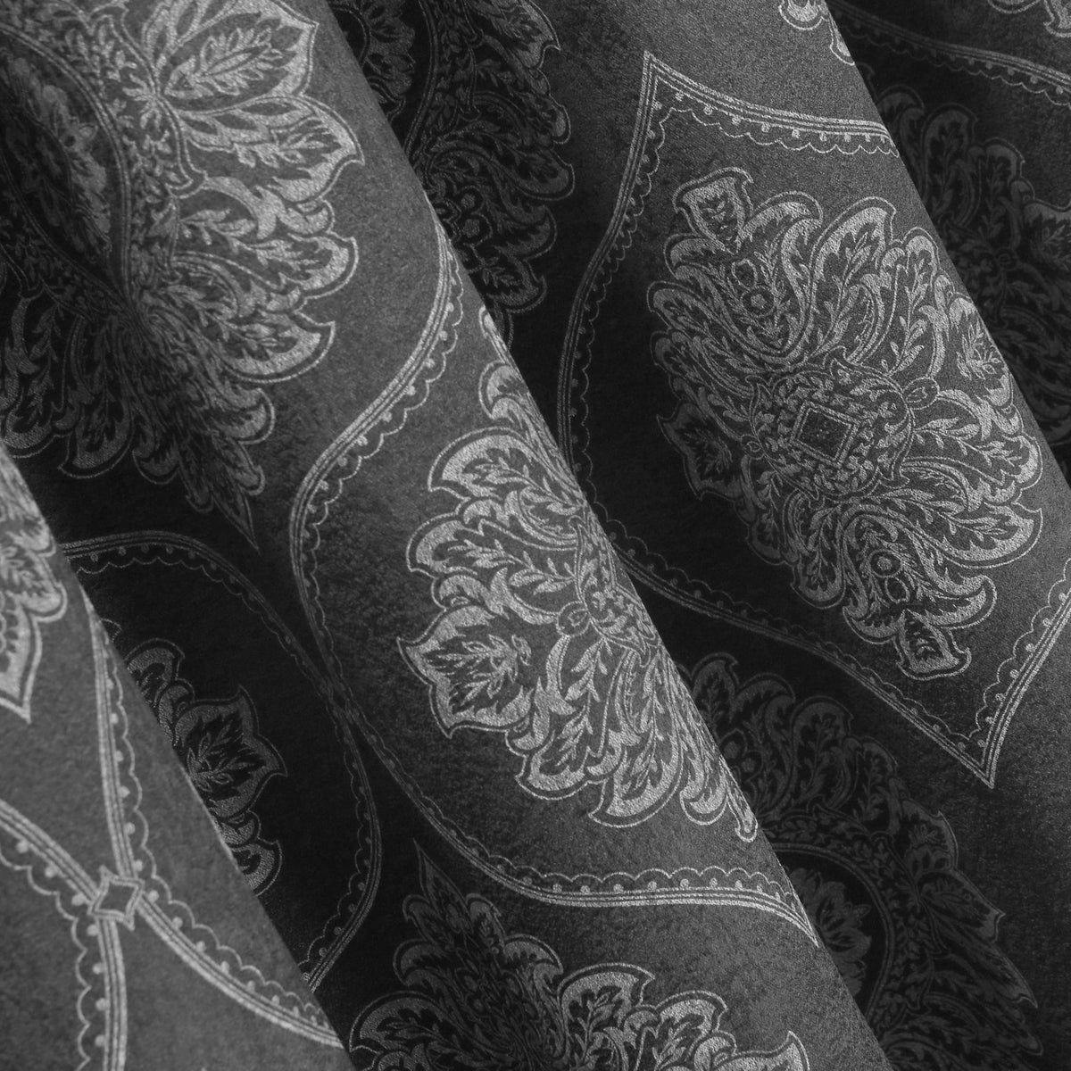 Premium Damask Room Darkening Curtains – Pair