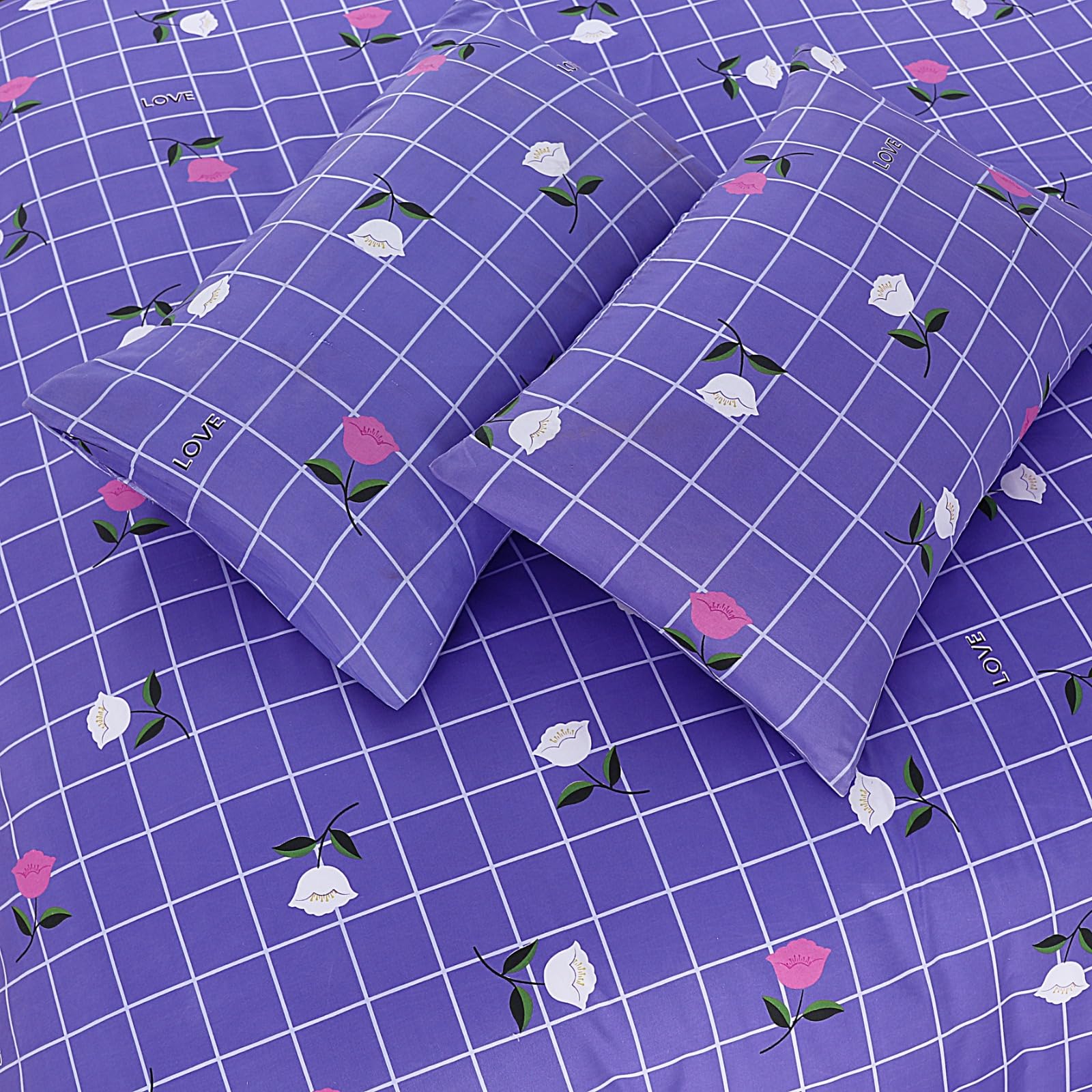Living Premium Purple 4-Piece Microfiber Duvet Set