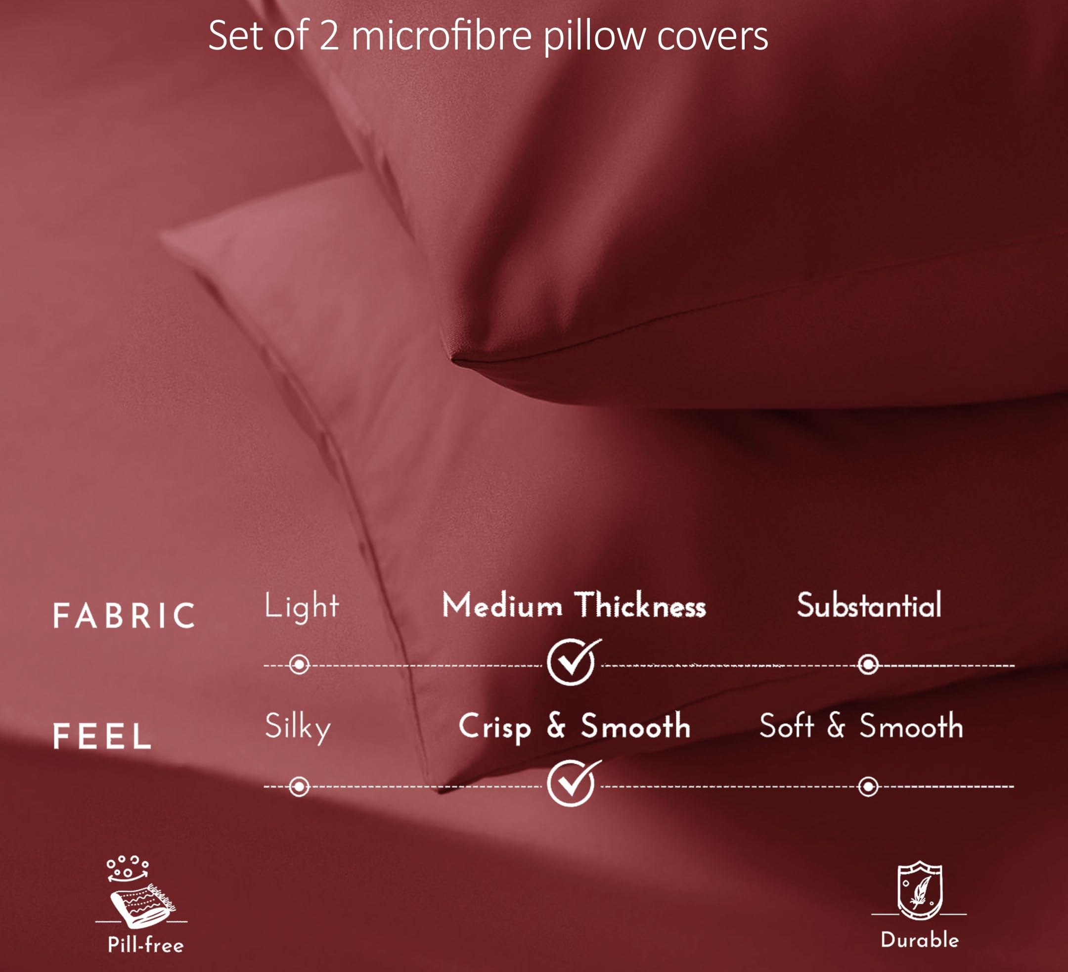 Premium Brushed Microfibre Pillowcases – Set of 2