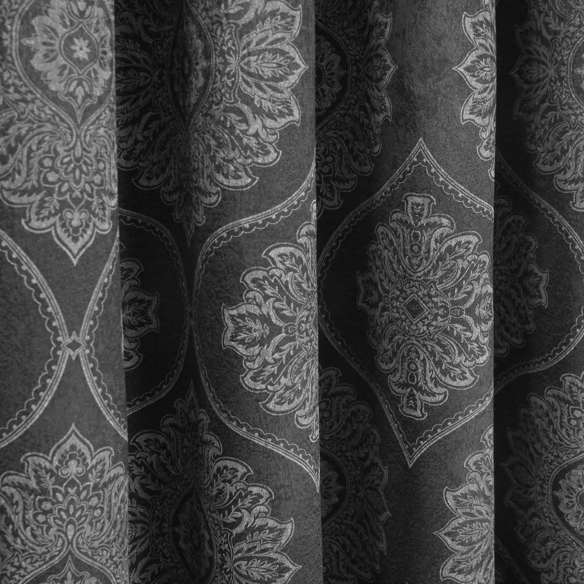 Premium Damask Room Darkening Curtains – Pair