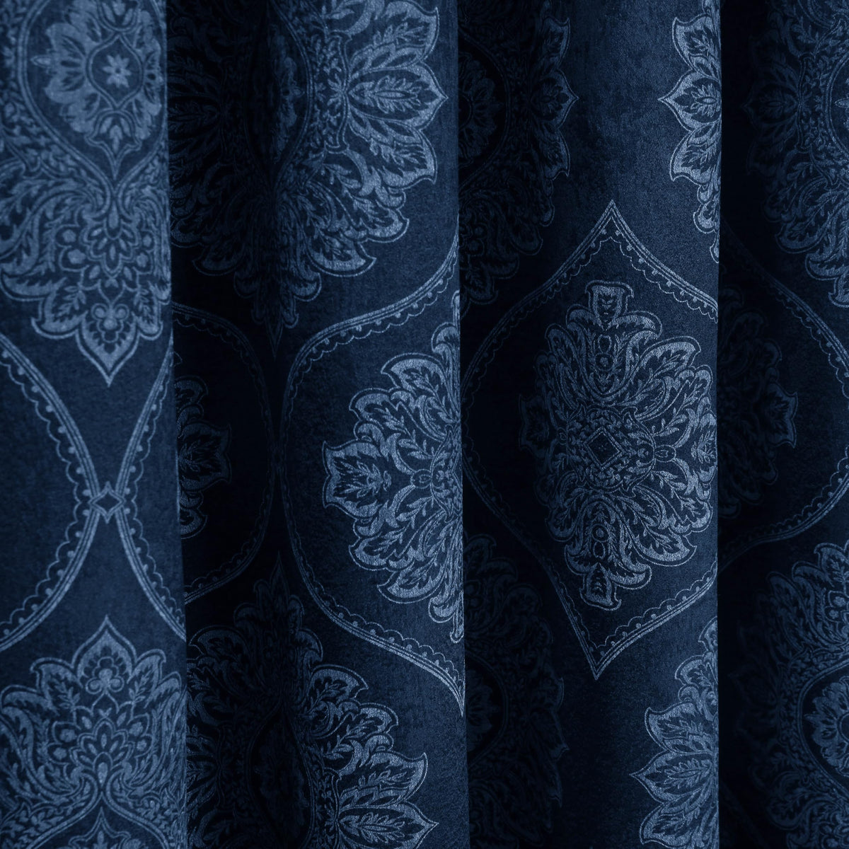 Premium Damask Room Darkening Curtains – Pair