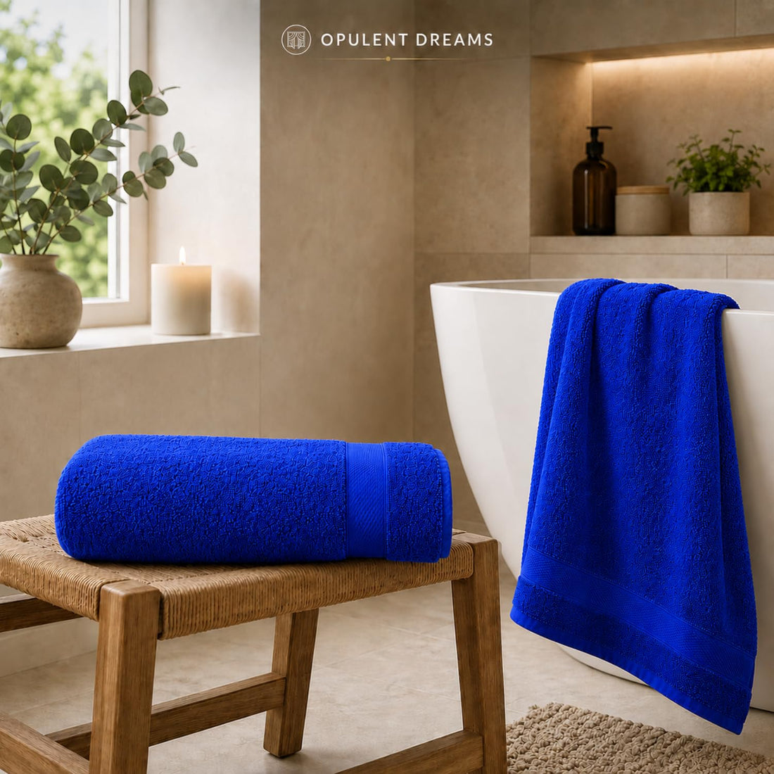 Living Luxury Egyptian Cotton Towel Set – Royal Blue