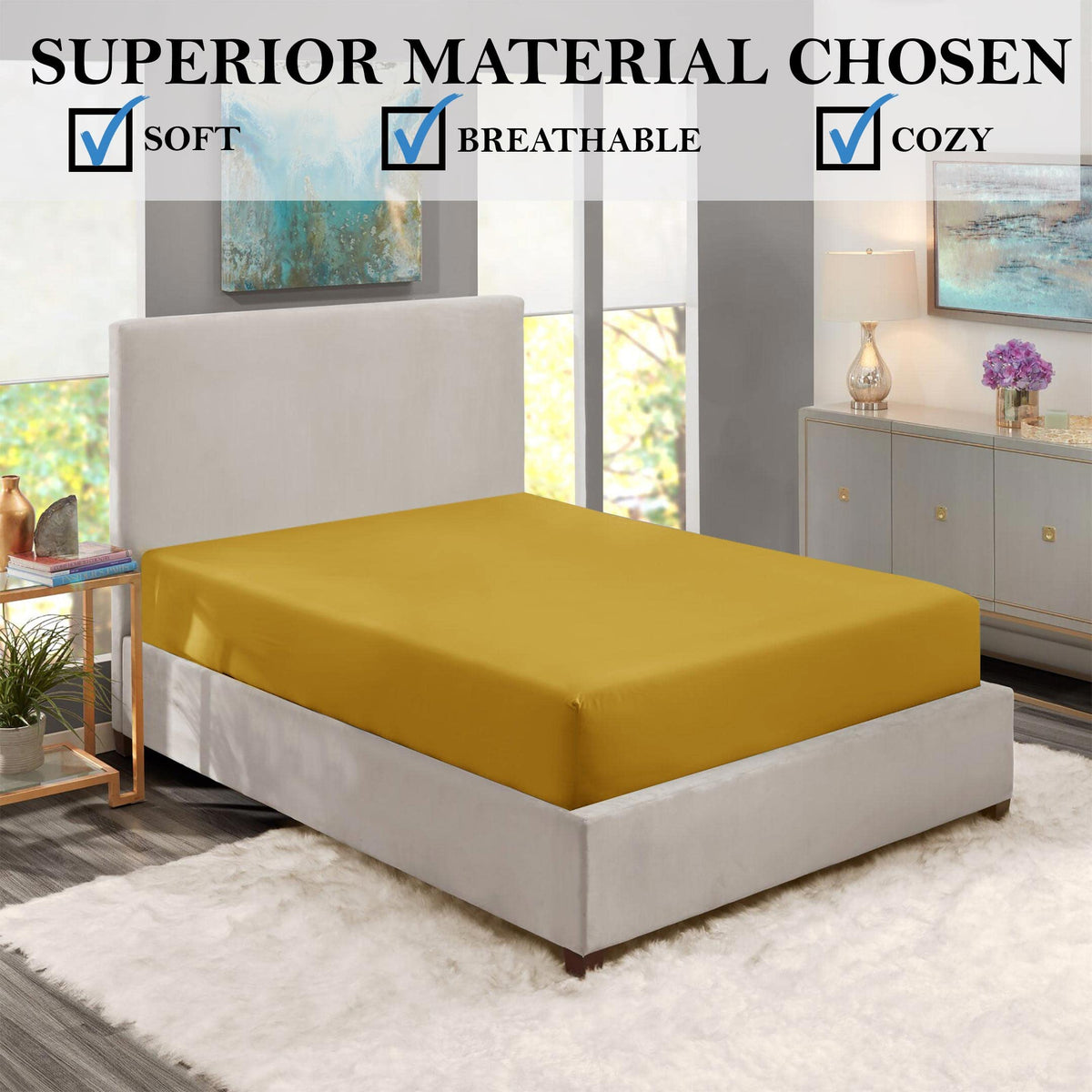 Premium 25cm Deep Microfiber Fitted Sheet