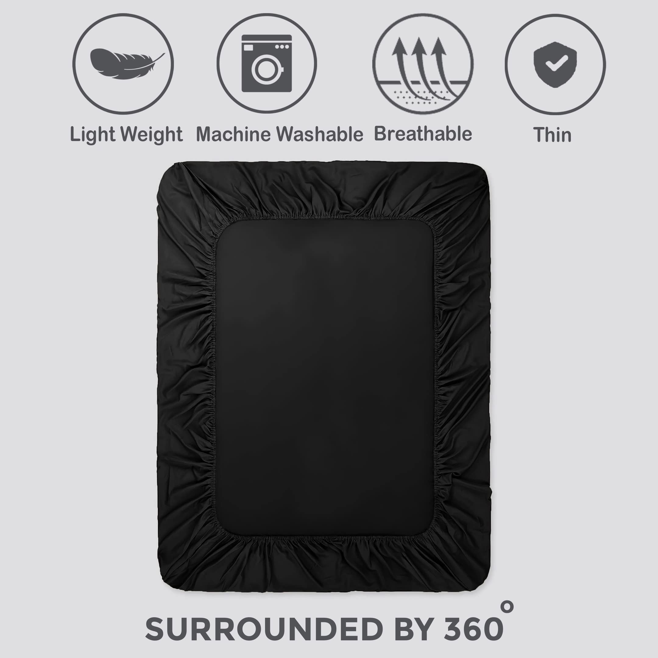 Premium 25cm Deep Microfiber Fitted Sheet