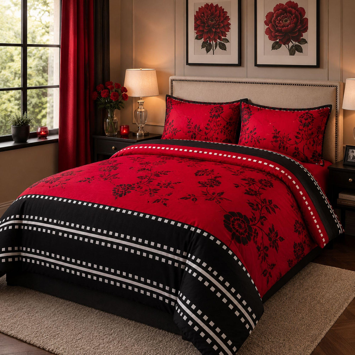 Living Premium Striped Duvet & Bedding Set