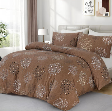 Living Premium Brown 4-Piece Microfiber Duvet Set