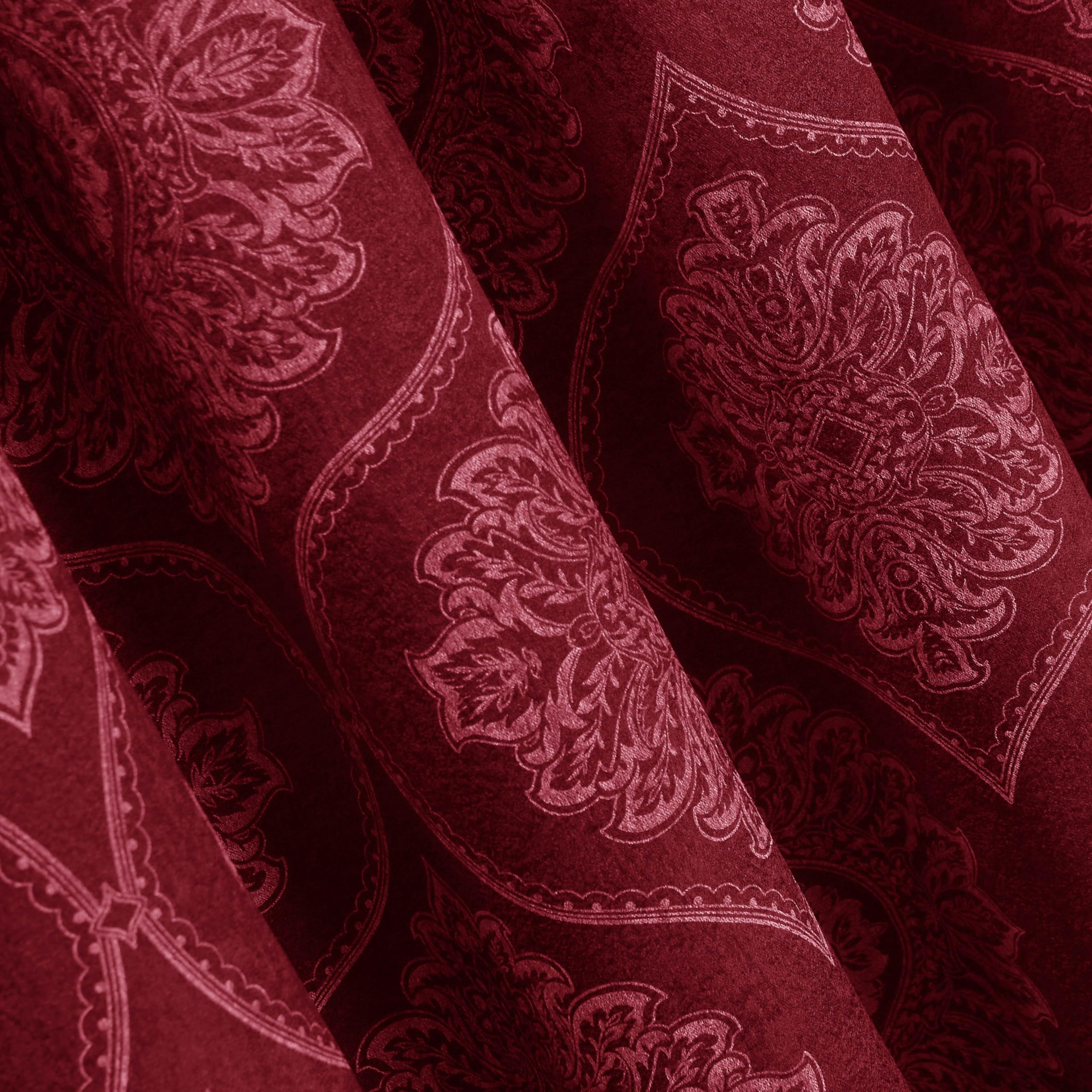 Premium Damask Room Darkening Curtains – Pair