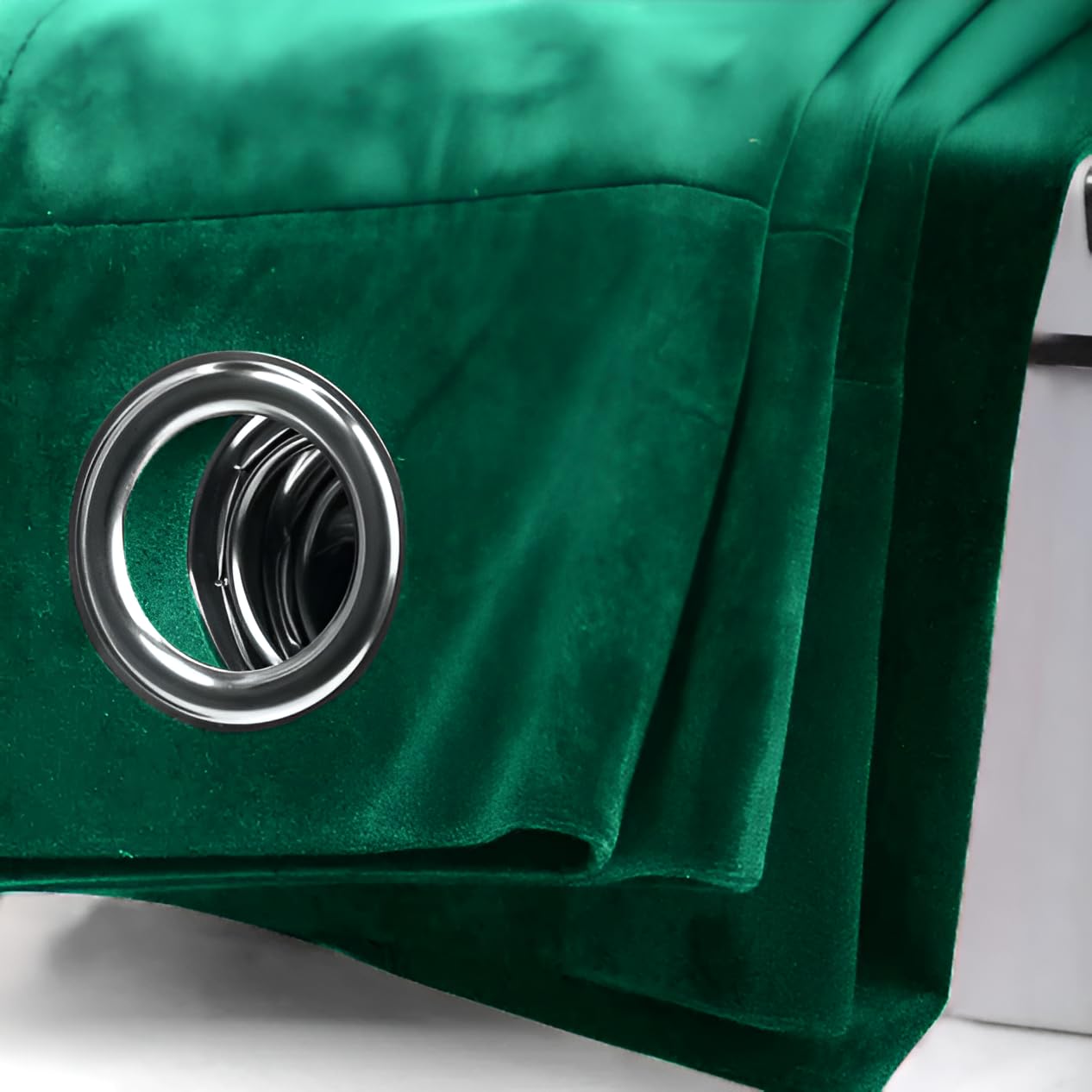 Opulent Dreams Crushed Velvet Curtains - Fully Lined & Room Darkening - Eyelet Ring Top for Bedroom & Living Room - Includes Two Tie Backs - Pair of Panels