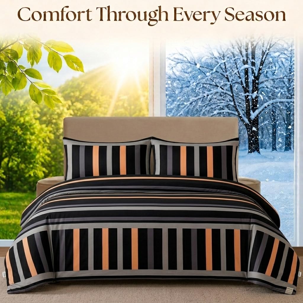 Living Luxury Striped Duvet & Bedding Set