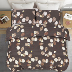 Opulent Living Duvet Cover Set With Fitted Sheet & Pillowcases,4 Piece Microfiber Soft Breathable Bedding Set, Machine Washable, Wrinkle Resistant, Single Double, King - Dark Brown