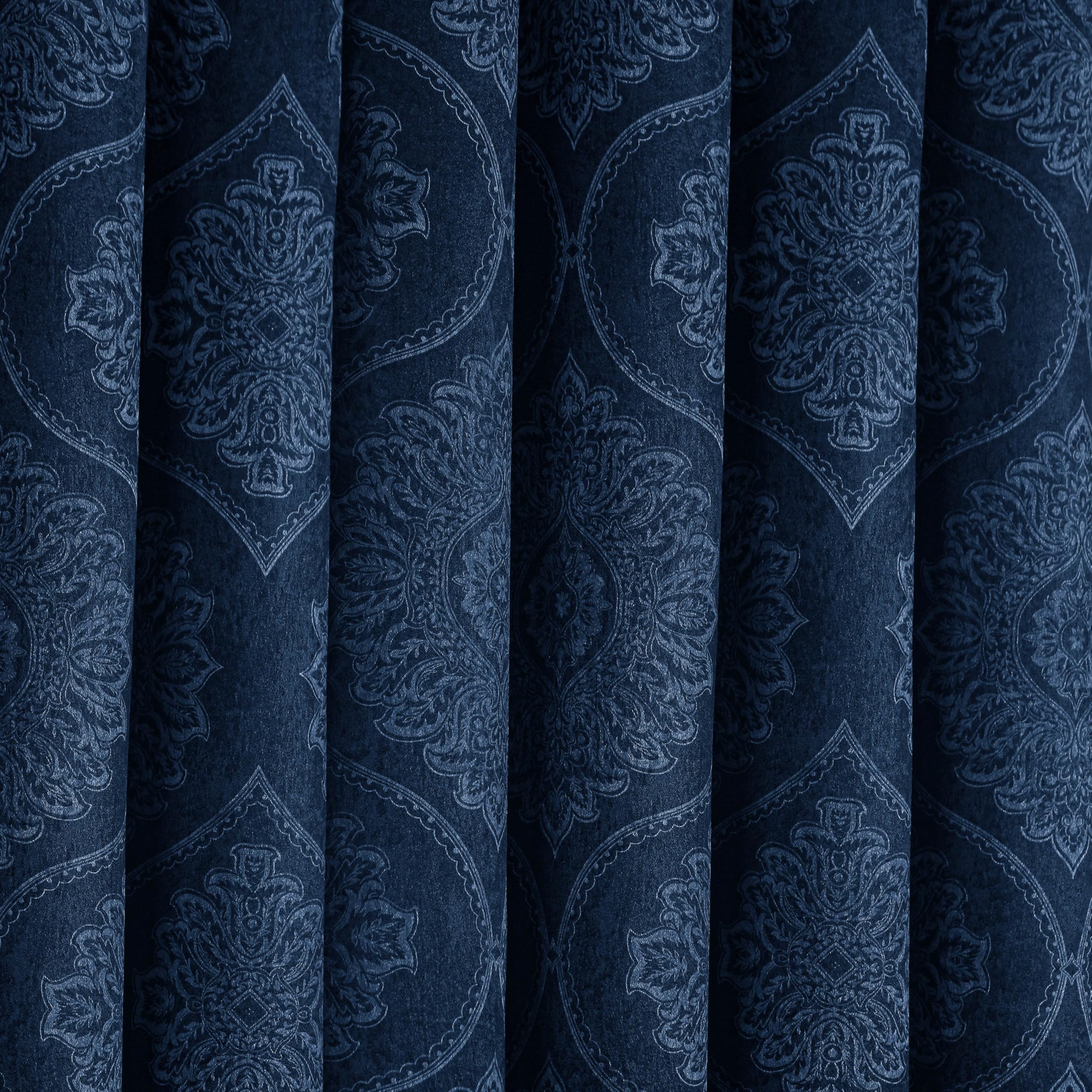 Premium Damask Room Darkening Curtains – Pair