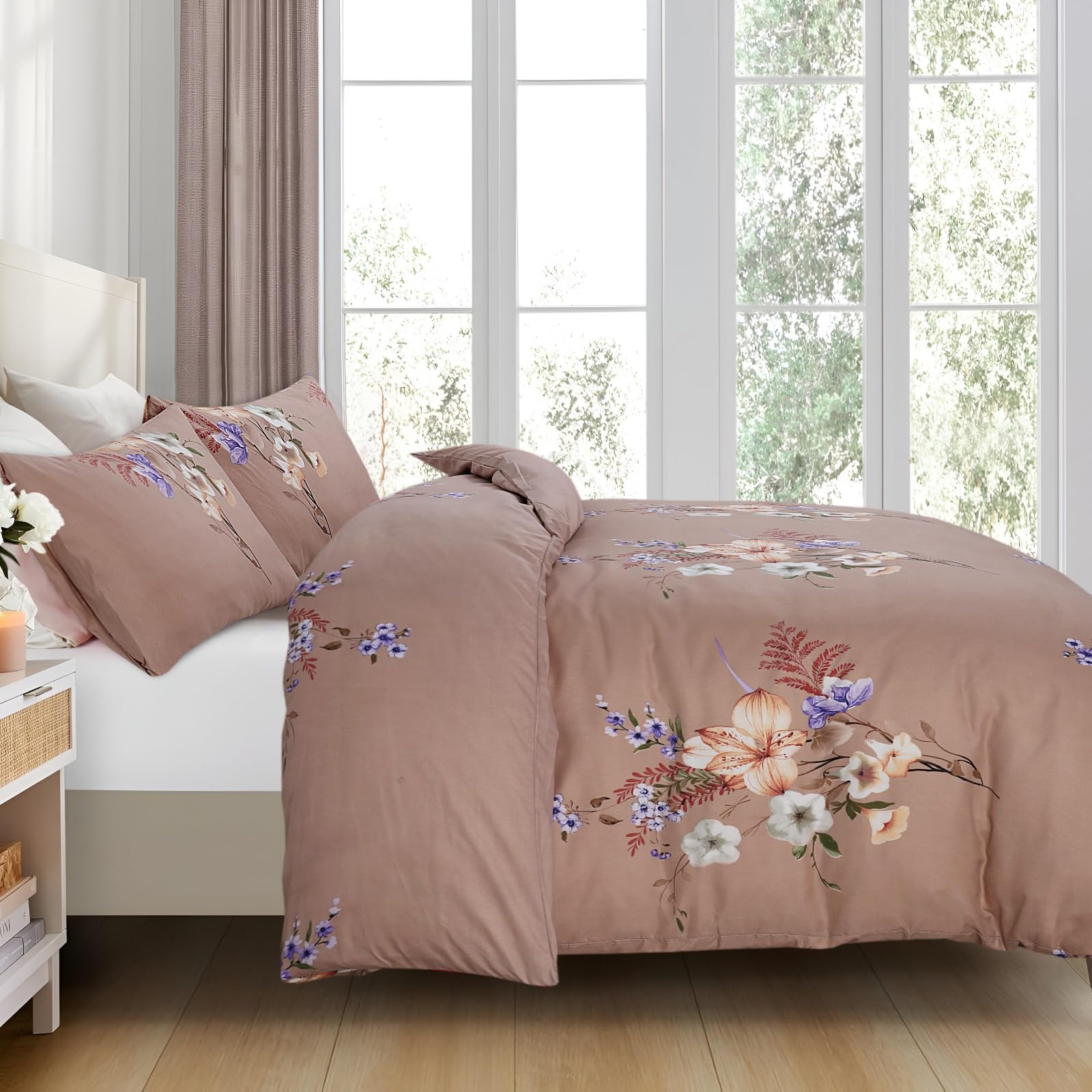 Living Premium Mauve 4-Piece Microfiber Duvet Set