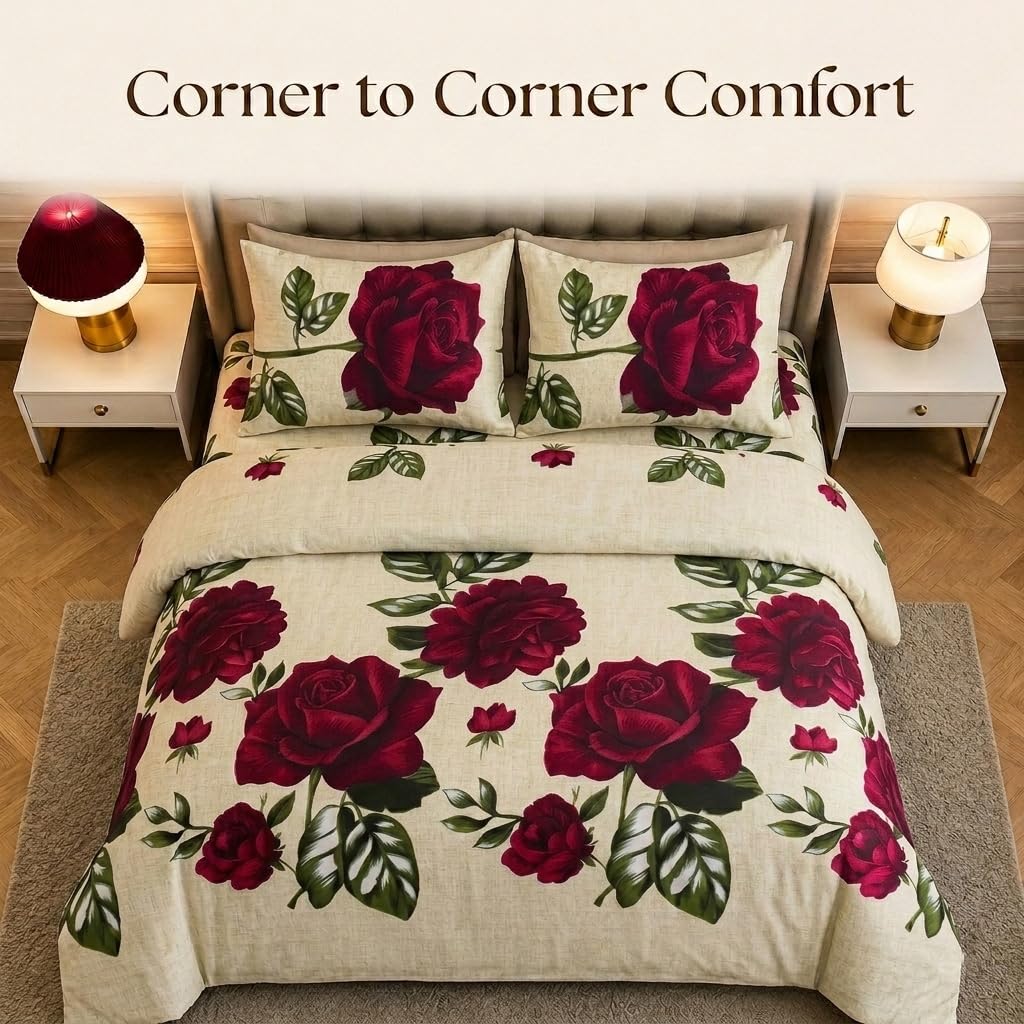 Living Premium Floral Bedding Set Pillowcase Set