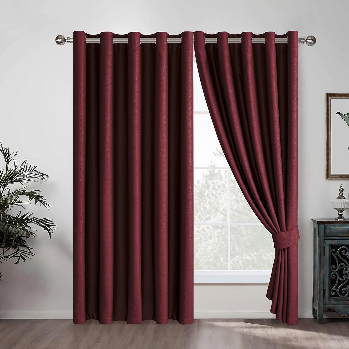 Luxury Embossed Leaf Jacquard Blackout Curtains