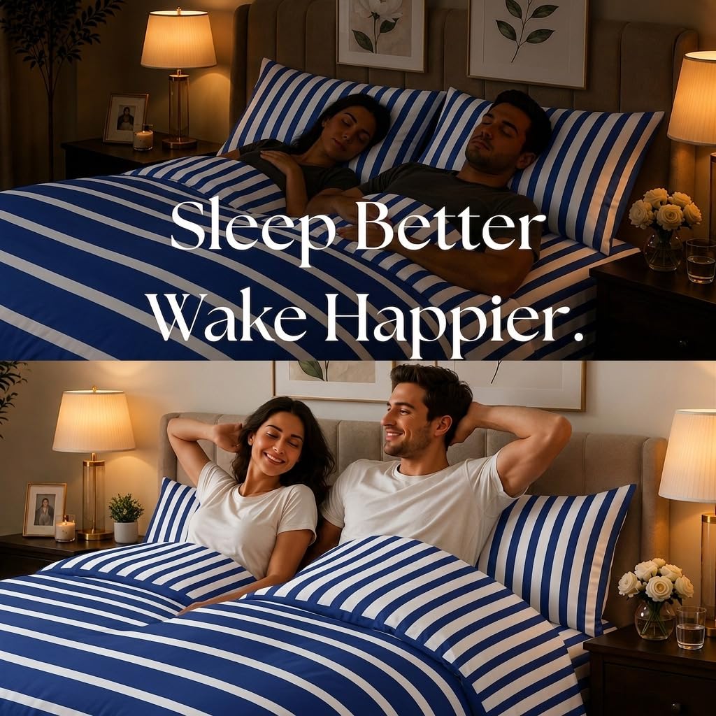 Living Premium Striped Duvet & Bedding Set – 2pc