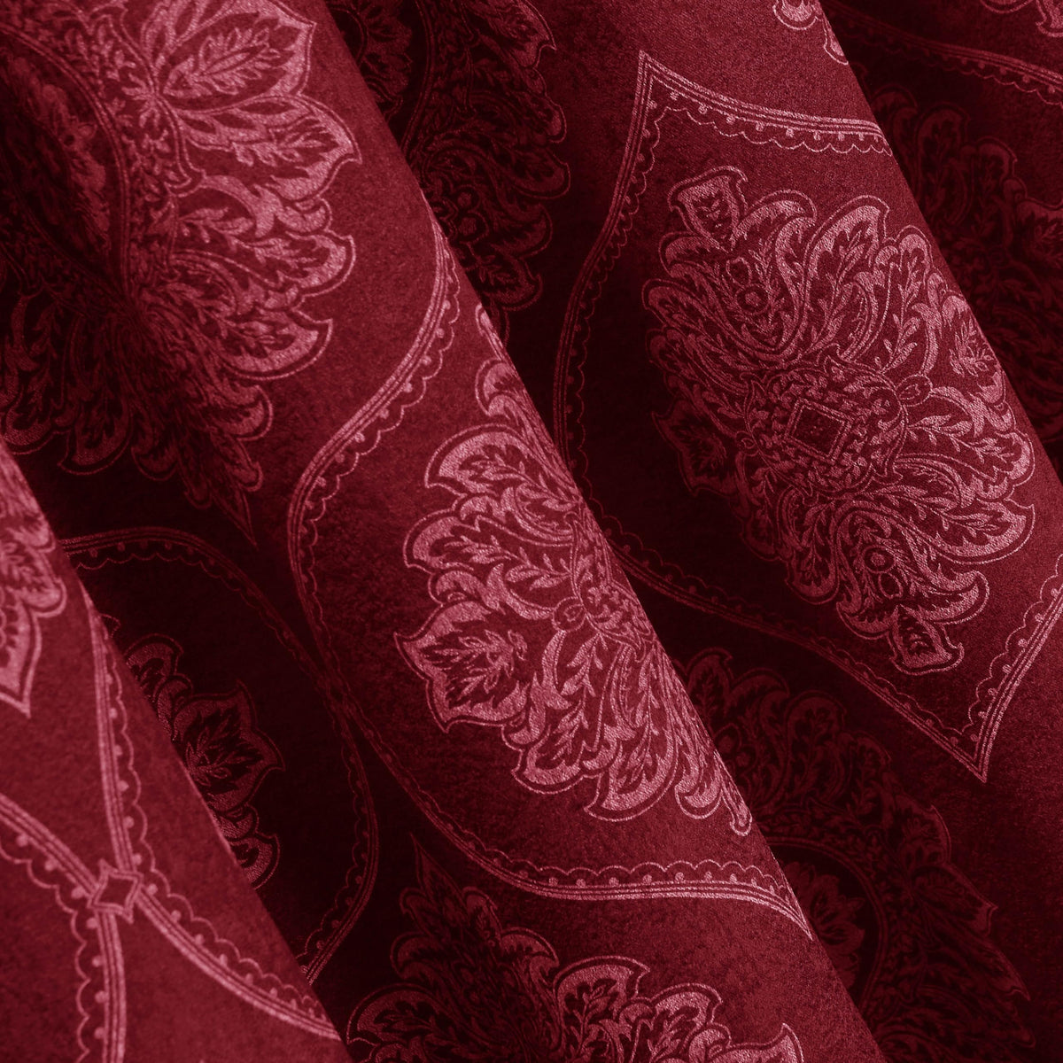 Premium Damask Room Darkening Curtains – Pair