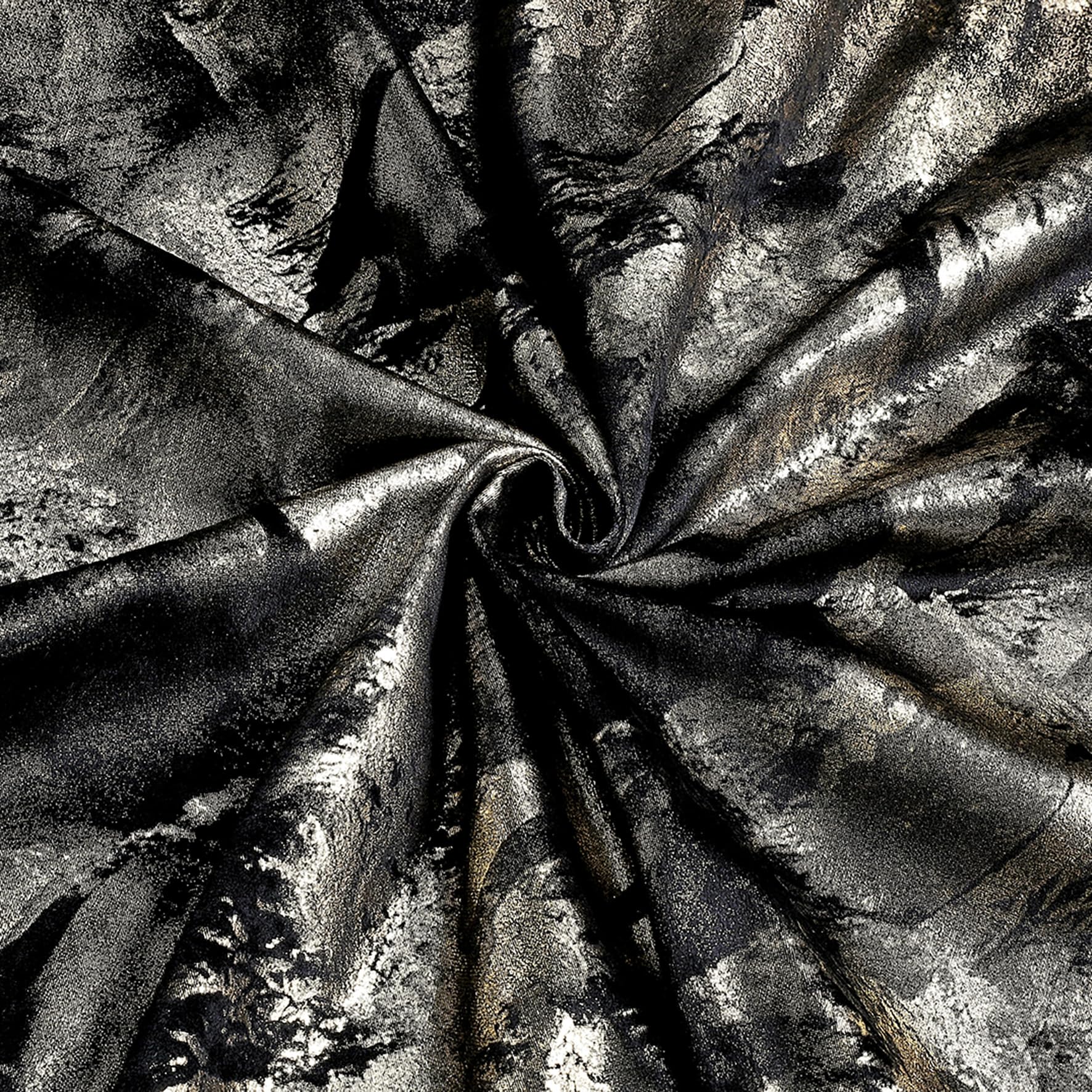 Luxury Metallic Marble Velvet Curtains – Pair