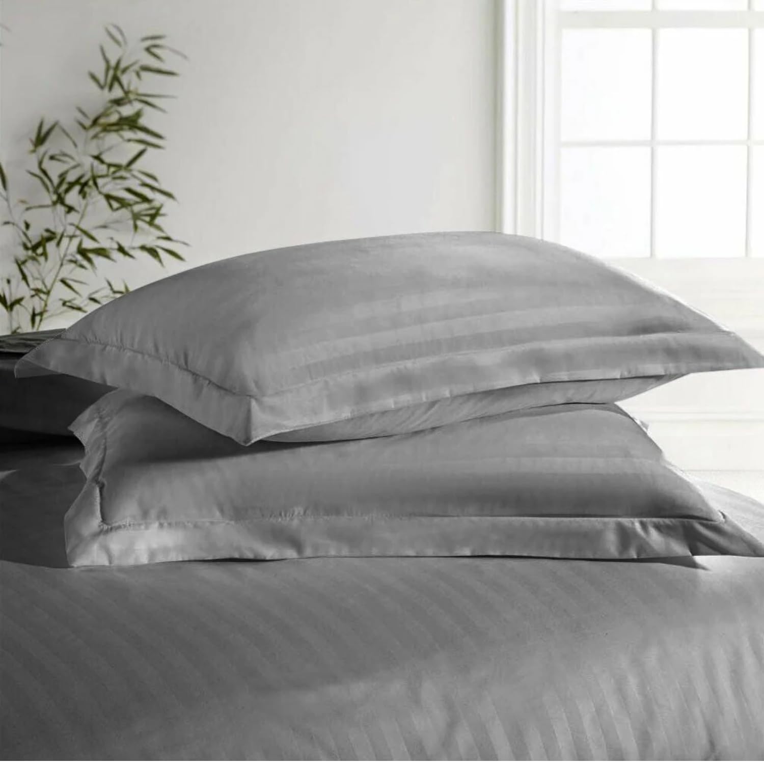 Opulent Living Duvet Cover Set With Pillowcases, Soft Egyptian Cotton Microfiber Bedding Set, Striped Quilt Cover Set, Breathable Easy Care Bedding