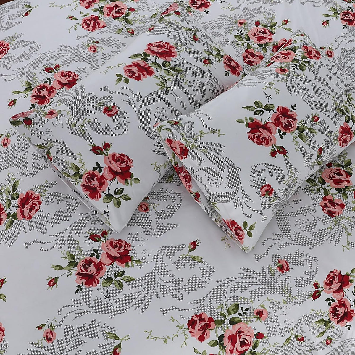 Living Premium Multicolor 4-Piece Microfiber Duvet Set